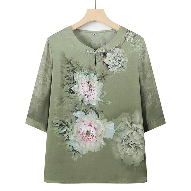 
Sufa mid-year-old grandma's summer dress shirt 0 mother's wear 2 sets 2 new T-shirts two old thin