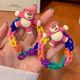 Chinese Valentine's Day handmade diy strawberry bear bracelet small rubber band for boyfriend bracelet couple best friend hair rope female