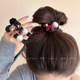 Cartoon puppy pearl hair band for women 2025 new high-end headband with ponytail ball hair rope and beautiful hair accessories