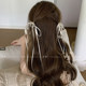 Streamer bow hair clip 2025 new high-end headdress side high-end exquisite clip tassel ribbon hair card
