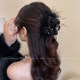 Black sequined feather clip for women 2025 new style light luxury high-end hair shark clip temperament hairpin hair accessory