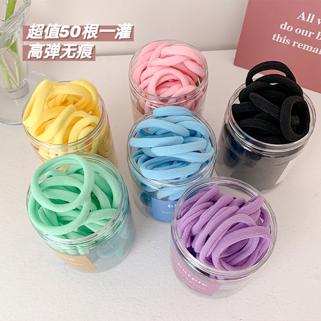 Candy-colored hair rope, summer rubber band for women, high elasticity and durable leather case, simple forest style hair rope, rubber band hair tie