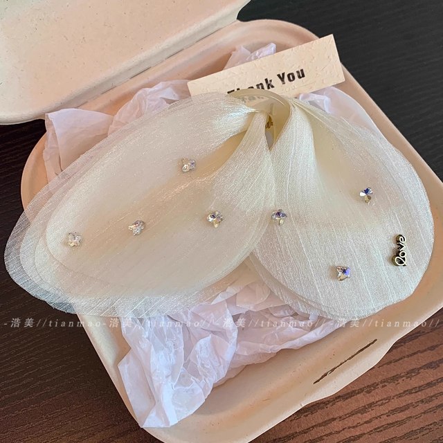 Snow mist butterfly~Gentle bright gauze butterfly exquisite clip female plump hair shark hair clip hair accessories