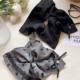 Gray Grey square scarf bow hair ring 2025 new high-end large intestinal circle for girls high-end hair rope