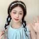 Sweet and high-end hair braided hairband for women 2025 new pearl streamer headband showing face small pastoral style hair tied hair accessories