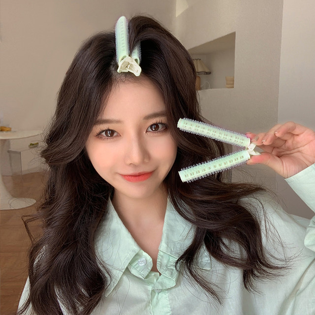 Curly hair drum bangs roll eight characters air curly bangs artifact hair root fluffy clip hollow roll bangs fluffy clip