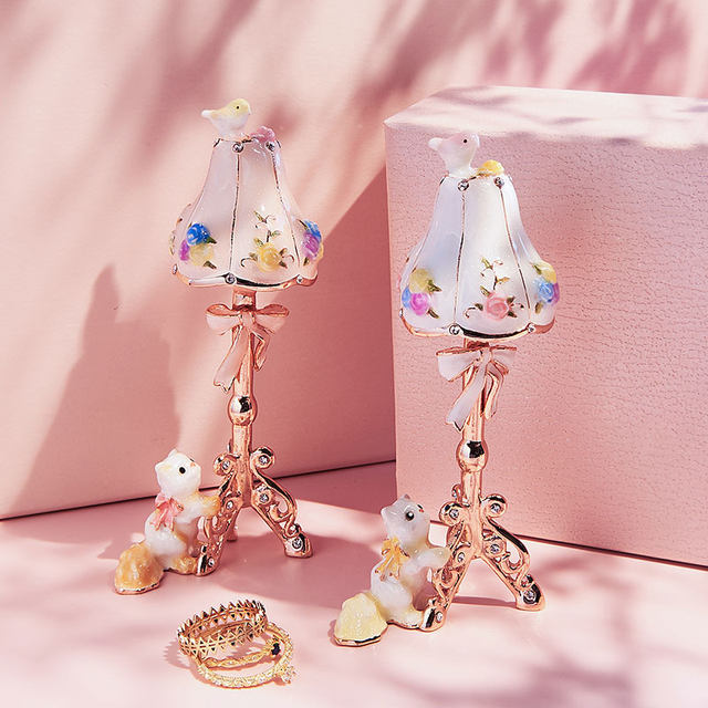 Japanese PICALS Cute Cat Table Lamp Creative Princess Jewelry Box Small Desktop Ornament Girls Birthday Gift