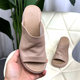 2024 Summer New Fish Mouth Sandals Women's First Layer Cowhide Soft Sole Thick Heel Thick Sole Shoes Slippers Fashionable Outerwear Slippers