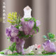 Lucky degaussed natural amethyst ornaments, original creative handicrafts, white crystal raw stones, purple home decorations