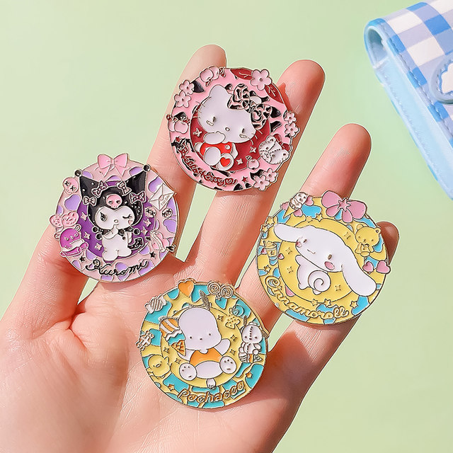 Cartoon Sanrio metal badge cute Kuromi cinnamon dog brooch design niche children's bag decoration