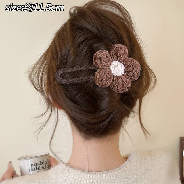 Autumn and winter flower duckbill hair clip women's 2025 new high-end hair grab clip back of the head one-word clip headwear