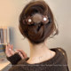 Knitted plush flower duckbill hairpin hairpin for women's back of head 2025 new style non-frigging one-word clip grabber clip high-end