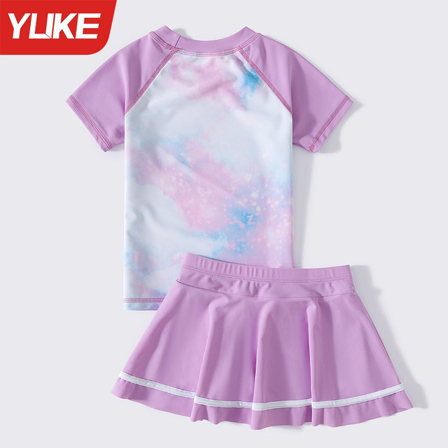 Children's swimsuit girl summer princess split baby child middle child cute girl bathing in hot spring new swimsuit skirt style