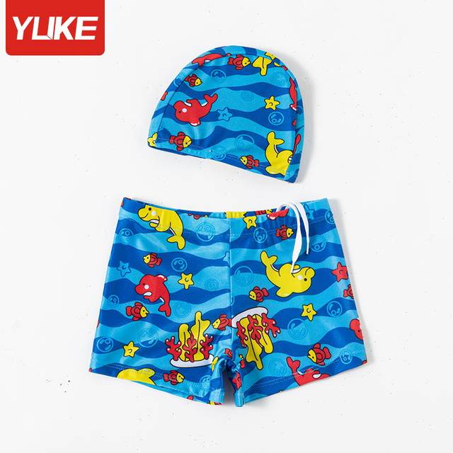 Boys manufacturer direct sales hot spring swimming trunks swimming trunk cartoon boy beach children baby flat corner cute