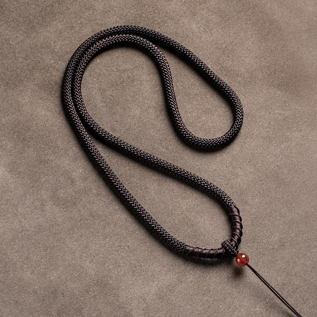 Rotating knot hand-woven thick pendant rope jade gold lanyard pendant rope men's fixed halter necklace rope