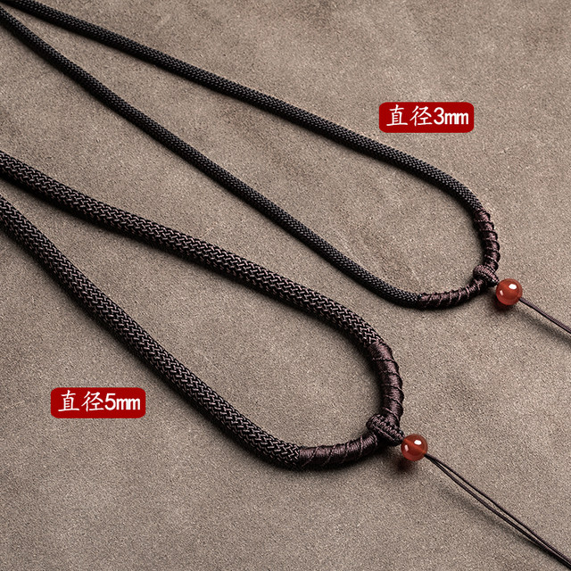 Rotating knot hand-woven thick pendant rope jade gold lanyard pendant rope men's fixed halter necklace rope