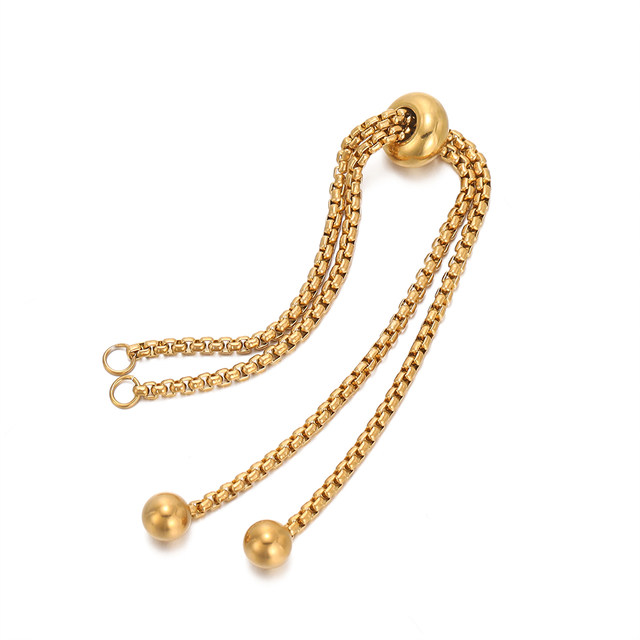 Stainless steel pull-out silicone small gold ball box bracelet adjustable extension chain DIY bracelet telescopic chain accessories