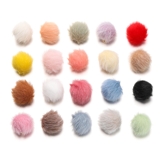 Warm winter 17mm round fur ball imitation mink hair pendant pendant DIY sweater crossbody fur bag clothing accessories