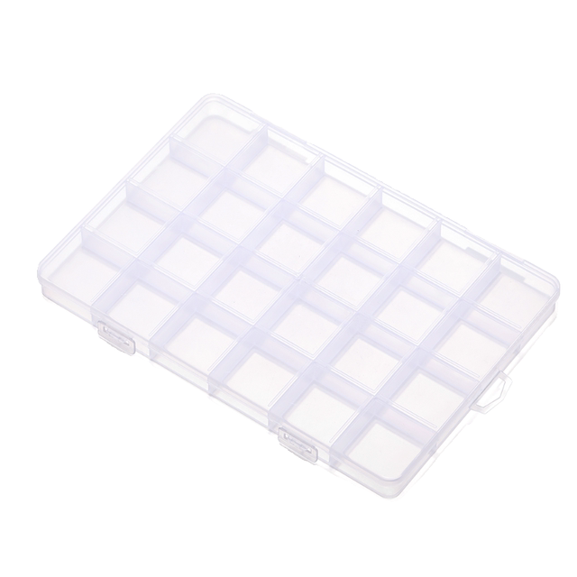 Large capacity transparent plastic storage box multifunctional jewelry bead placement tool box 24 grids 28 grids