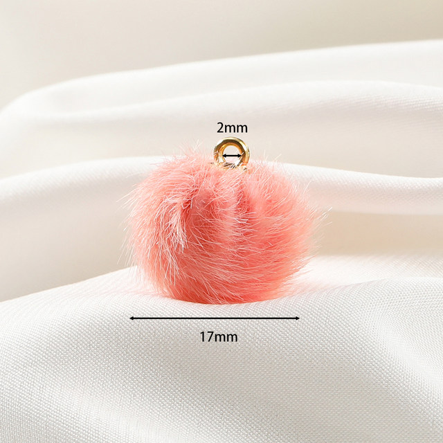 Warm winter 17mm round fur ball imitation mink hair pendant pendant DIY sweater crossbody fur bag clothing accessories
