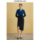 Mande Shi Pure Color high -waisted high -waisted skirt 2024 Autumn new product commute, elegant irregular mid -length hip skirt female
