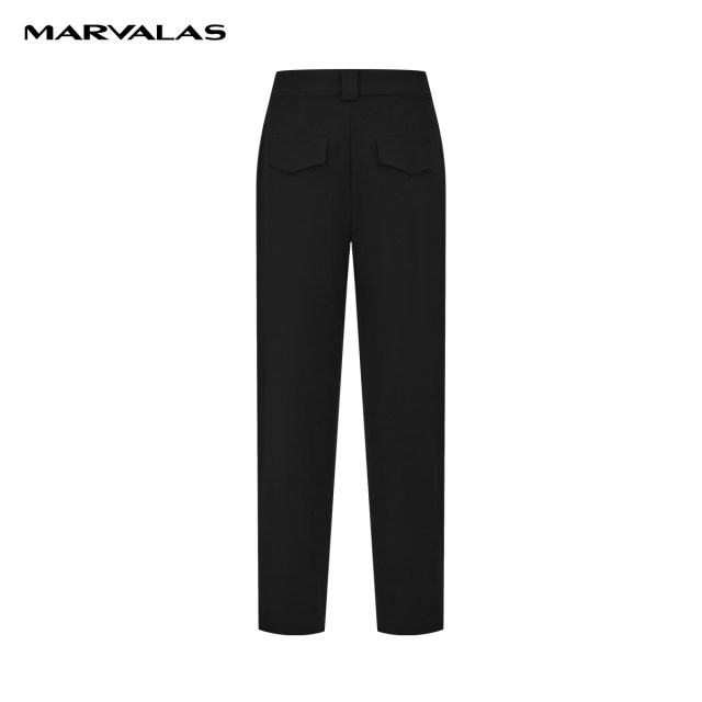 Mandes regular high-waist casual pants 2025 spring new product solid color straight cigarette trousers