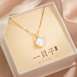 99 Gold One-Bay Necklace Lady Autumn and Winter Light Luxury Public 2023 New Birthday Valentine's Day Gift to Girlfriend