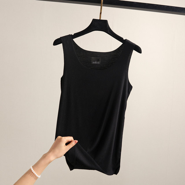 Seamless modal camisole women's summer outer wear thin large size bottoming shirt cotton inner short sleeveless top