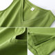 Loose sleeveless T-shirt for women black v-neck top versatile slim white short-sleeved T-shirt with slit hem vest outside