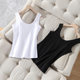 White double U -collar vest female inside European and American open -back camisole jacket large -size sleeveless motion outside the summer bottom cotton