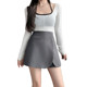 Fake pocket suit short skirt for women in summer high waist straight skirt pants versatile slim and anti-exposure hip-packing A-line skirt