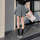 High -waist suit A -line skirt Female age reduction pleated skirt retro splicing versatile anti -light internal lining slim skirt
