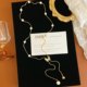 Butterfly Pearl Long Sweater Necklace Women's 2025 New Accessories Autumn and Winter Girls' Sweater Chain Light Luxury High-end