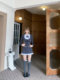 Vietnam and Korean small fish pure school flower MIU is a skirt, satin, and fake two pieces of shirt woolen rings drilling thousands of gold skirt spring