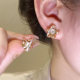 Diamond-encrusted opal star earrings, elegant, simple and versatile earrings, niche, exquisite ins, small, high-end earrings