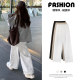 White wide-leg pants for women in summer 2025 new high-waisted slim casual denim small spring and autumn cotton and linen floor pants
