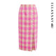 
Glissole summer new cotton red pink slit pencil skirt for women EWW342Q02300