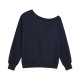Pusumede off-shoulder sweatshirt for women loose casual and simple lazy pullover one-shoulder temperament slim top