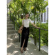 pusumede black straight suit skirt for women in summer high waist design slit mid-length hip-cover skirt