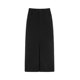 pusumede black straight suit skirt for women in summer high waist design slit mid-length hip-cover skirt
