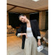 pusumede black loose casual wide-leg pants for women 2025 summer thin high waist slimming drooping floor trousers