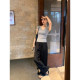 pusumede black loose casual wide-leg pants for women 2025 summer thin high waist slimming drooping floor trousers