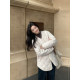pusumede apricot diamond-shaped cotton jacket 2025 autumn and winter new loose casual collarless cotton jacket niche silhouette jacket