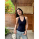 
pusumede slack vibe V-neck suspender vest for women in summer wear sexy hot girl I-length backless sleeveless top