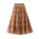 Cake skirt 2025 autumn new mesh long skirt design skirt versatile mesh spliced ​​puffy skirt 1219 custom