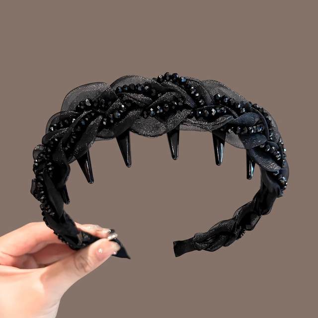 Hepburn Style Mesh Headband Women's 2025 New Face Revealing Small High Skull Headband Hairpin Princess of Paris Headwear