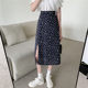 Chiffon mid-length sweet floral skirt large size high waist slim arm-packing skirt fat mm hip long skirt
