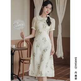 New Chinese Shredder Can Shoulder Two-piece Dress Women's Dress 2023 New Improved Cheongsam Young Girls Skirt