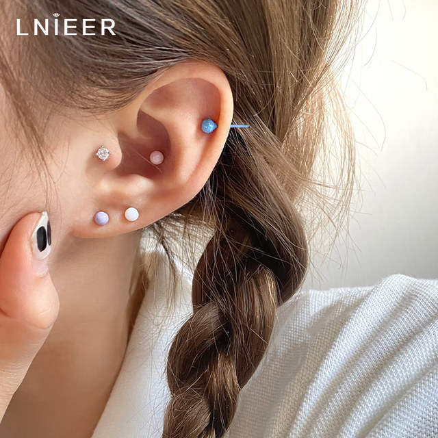 Medical bioporcelain ear piercing earrings, anti-allergenic earrings, anti-clogging, no-removal ear bone nailing ear sticks, high-end earrings for women