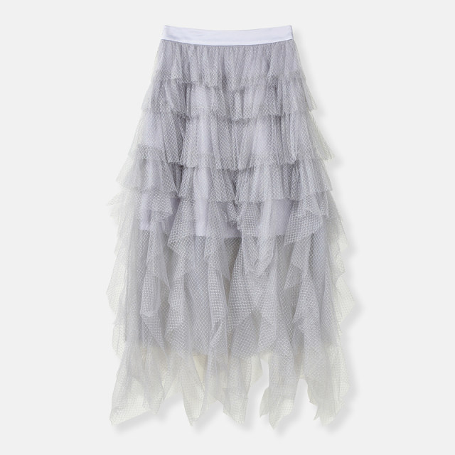 missCOCOON temperament skirt 2024 new autumn style versatile ruffled mesh cake skirt fairy skirt for women